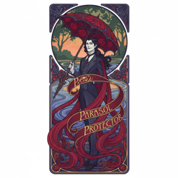 Parasol Protector bag tag artwork