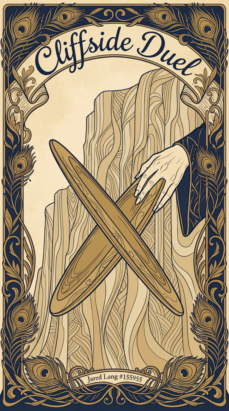 Cliffside Duel bag tag artwork