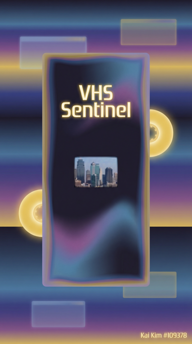 VHS Sentinel bag tag artwork