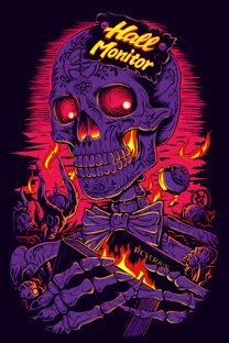 Hall Monitor bag tag artwork