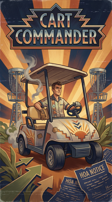 Cart Commander bag tag artwork
