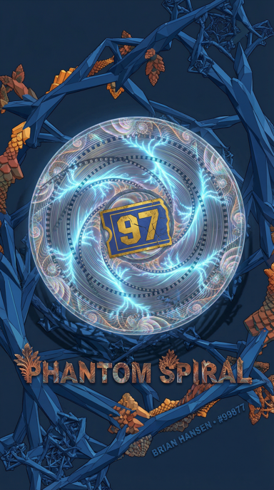 Phantom Spiral bag tag artwork