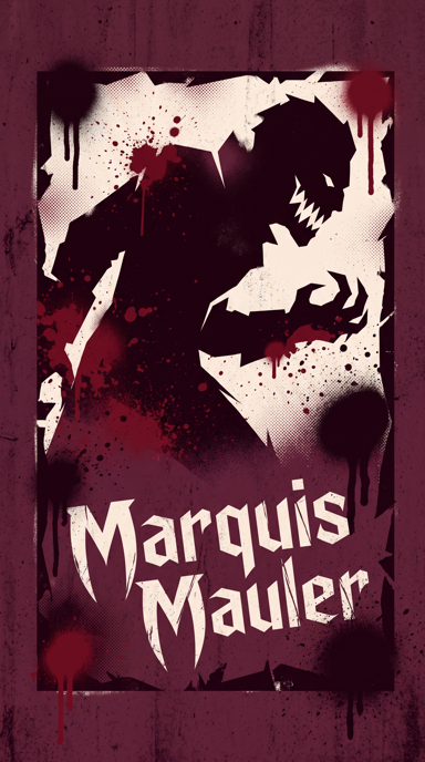 Marquis Mauler bag tag artwork
