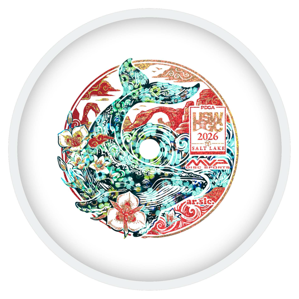 USWDGC 2026 event stamped disc — Fission Orbital — whale stamp