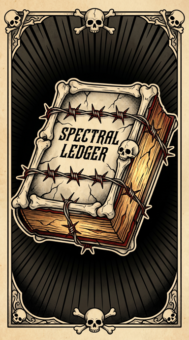 Spectral Ledger bag tag artwork