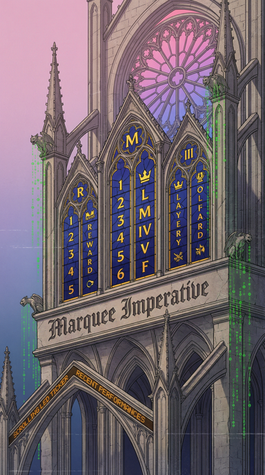 Marquee Imperative bag tag artwork