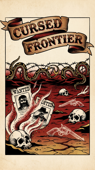 Cursed Frontier bag tag artwork