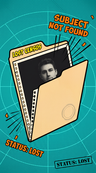 Lost Census bag tag artwork