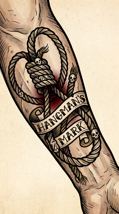 Hangman's Mark bag tag artwork