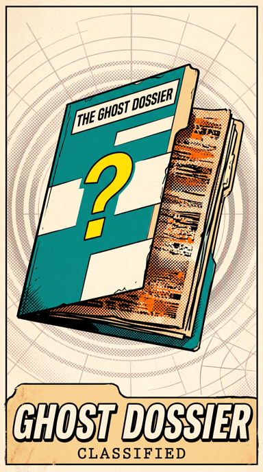Ghost Dossier bag tag artwork