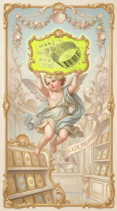 Sticker Prophecy bag tag artwork