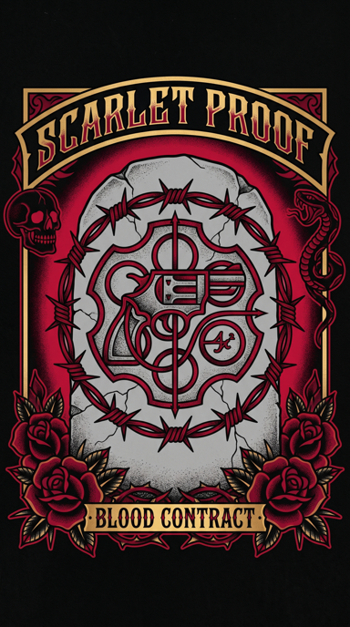 Scarlet Proof bag tag artwork