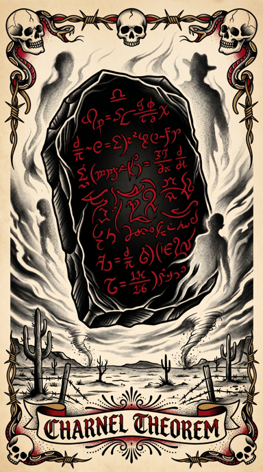 Charnel Theorem bag tag artwork
