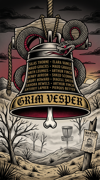 Grim Vesper bag tag artwork