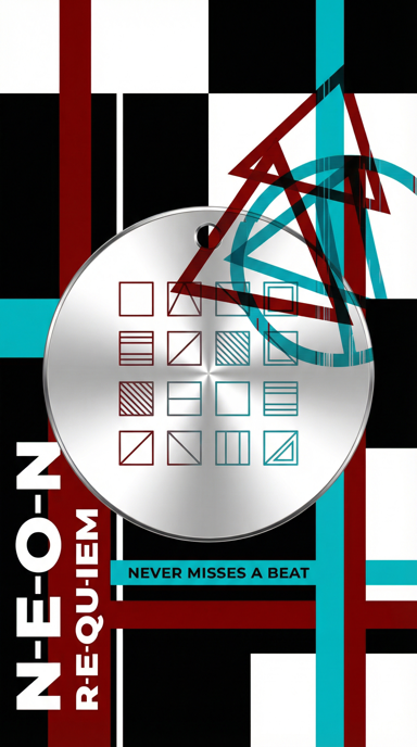 Neon Requiem bag tag artwork