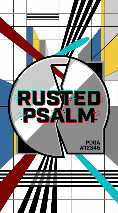 Rusted Psalm bag tag artwork