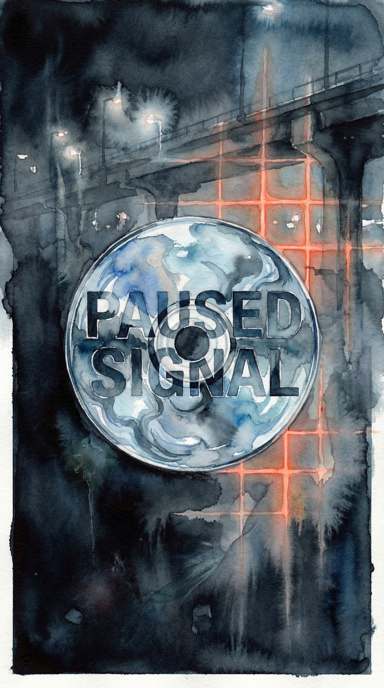 Paused Signal bag tag artwork