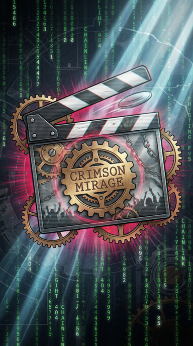 Crimson Mirage bag tag artwork