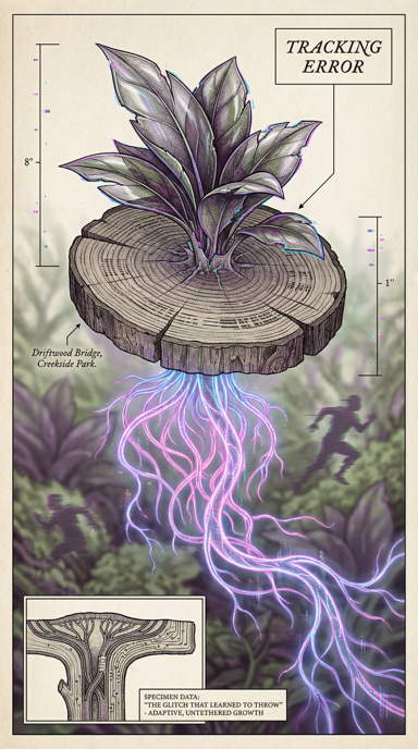 Tracking Error bag tag artwork